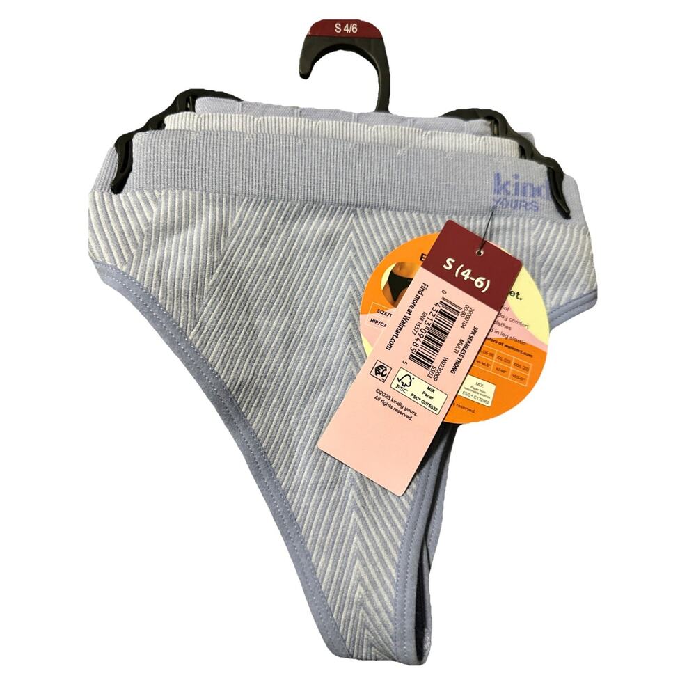 Kindly Yours Women's 3 pack Small 4-6 Sustainable Seamless Thong Underwear